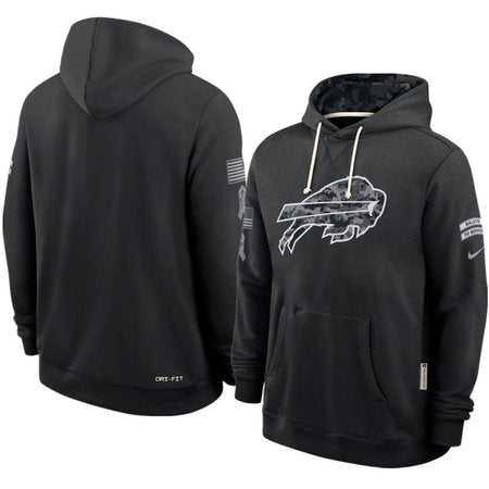 Men’s Buffalo Bills Nike Black 2026 Salute to Service Sideline Dri-FIT Pullover Hoodie