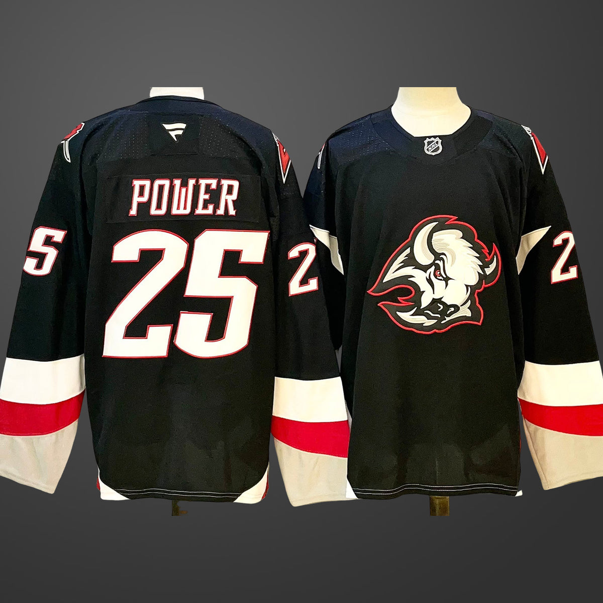 Men’s Buffalo Sabres #25 Owen Power Black 2024-25 Alternate Stitched Hockey Jersey