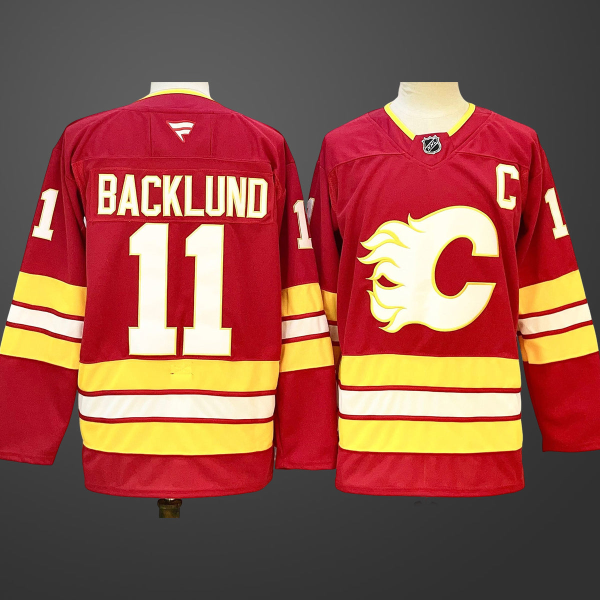 Men’s Calgary Flames #11 Mikael Backlund Red 2024-25 Home Stitched Hockey Jersey