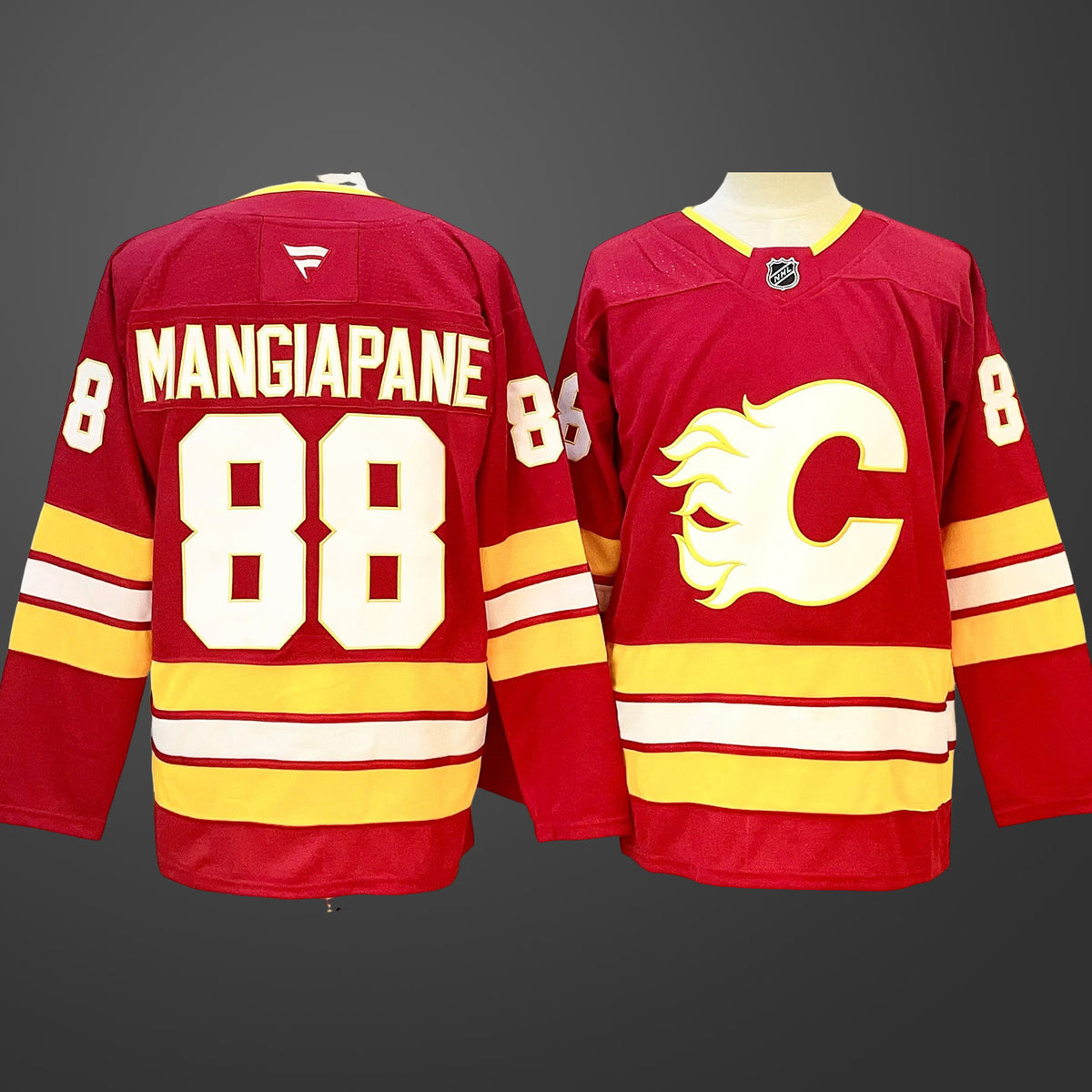 Men’s Calgary Flames #88 Andrew Mangiapane Red 2024-25 Home Stitched Hockey Jersey
