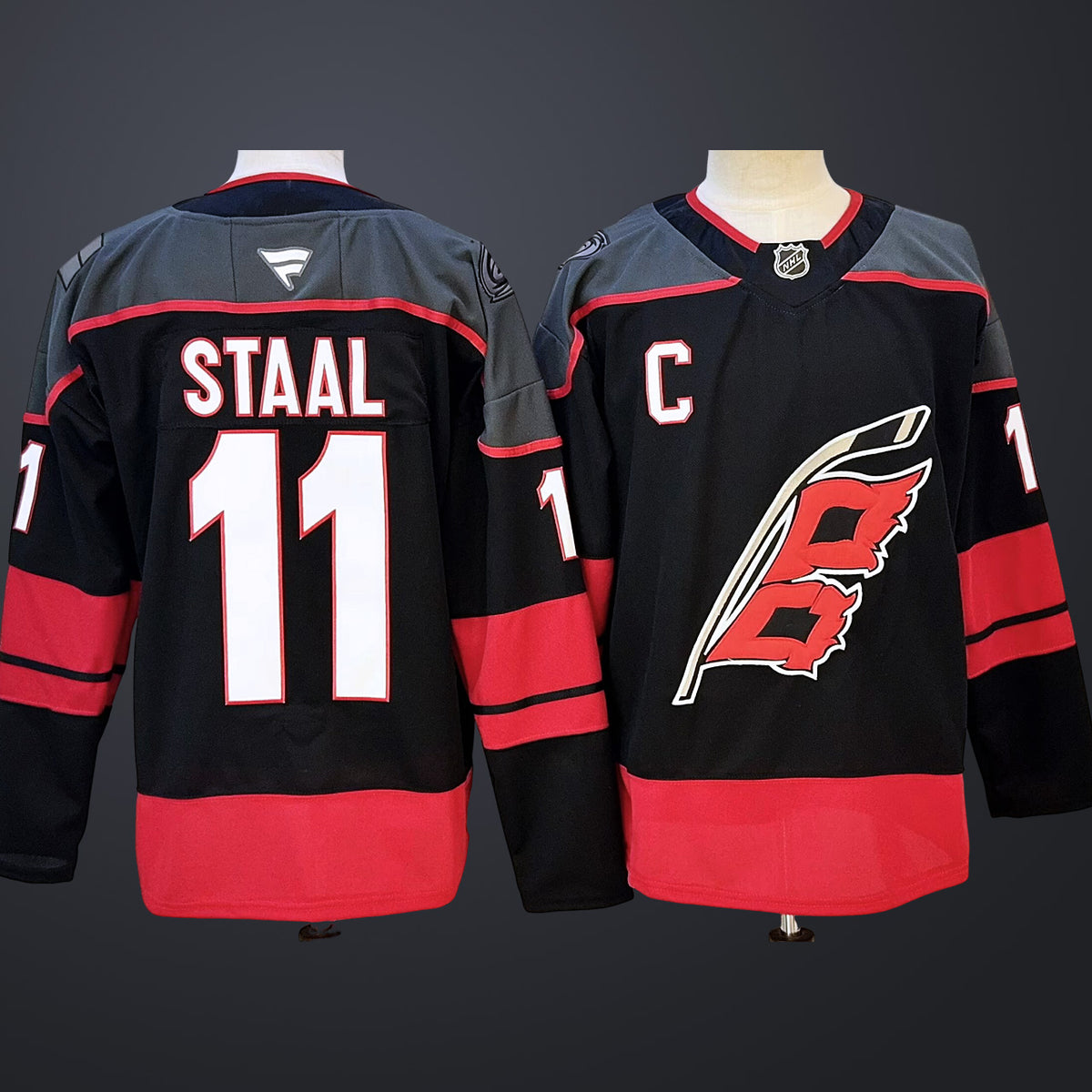 Men’s Carolina Hurricanes #11 Staal Fanatics Black Stitched Jersey
