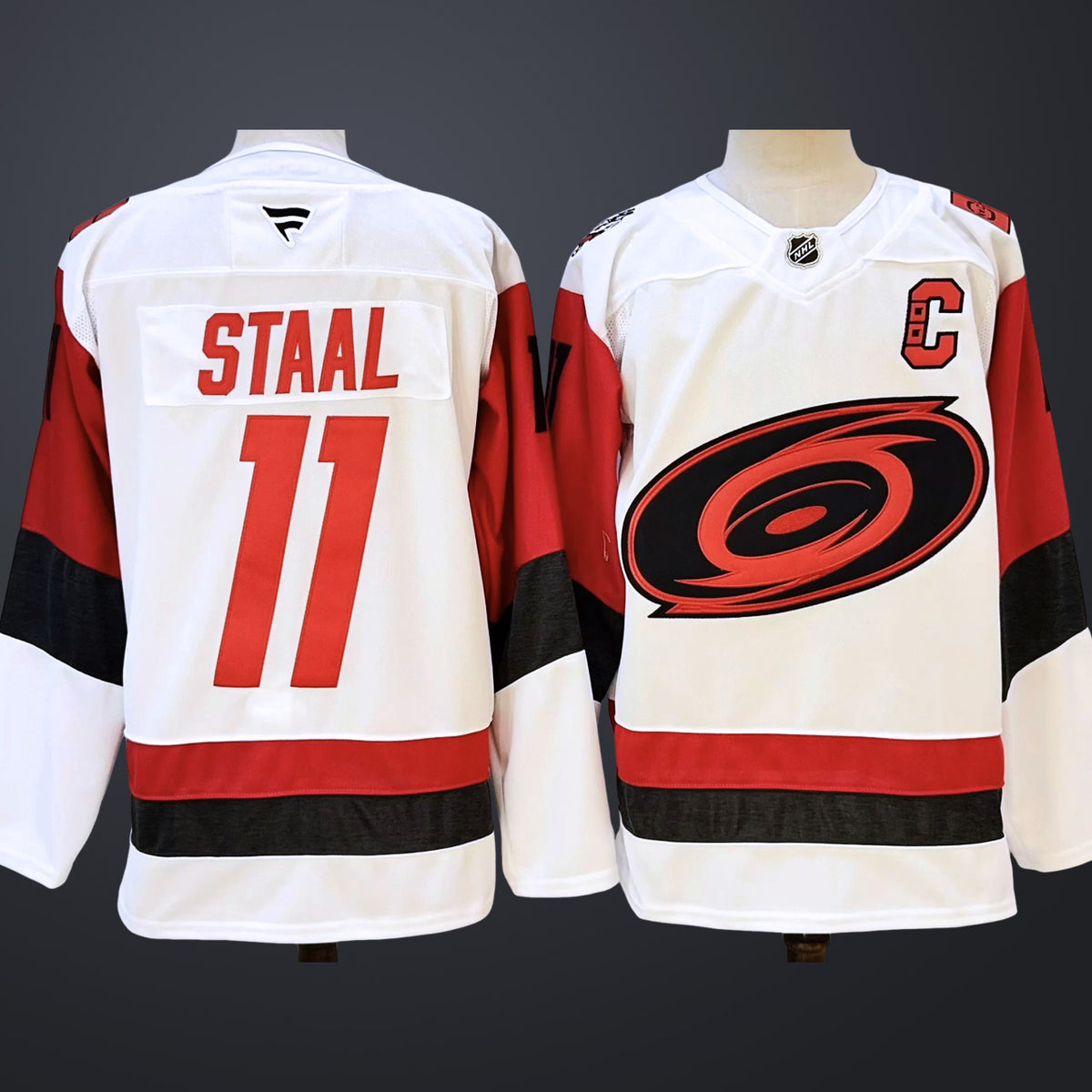 Men’s Carolina Hurricanes #11 Staal White Stitched Jersey
