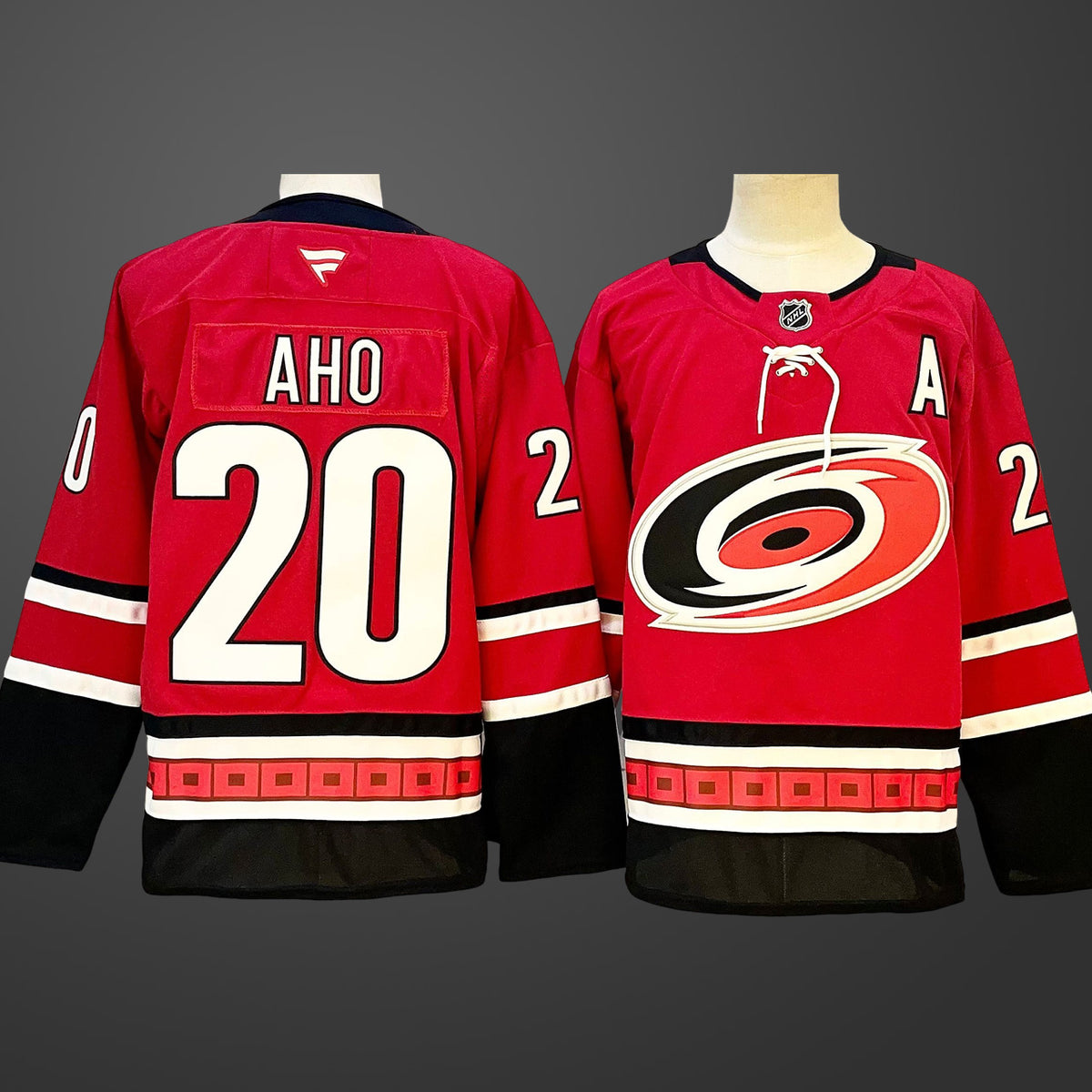 Men’s Carolina Hurricanes #20 Sebastian Aho Red Stitched NHL Jersey