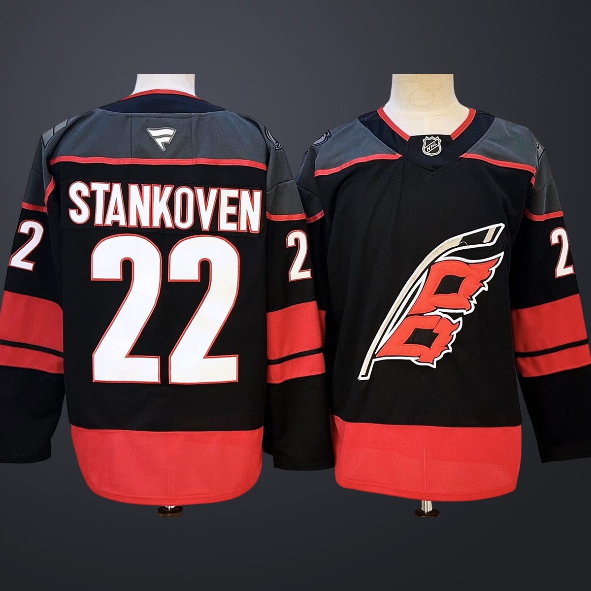 Men’s Carolina Hurricanes #22 Stankoven Fanatics Black Stitched Jersey