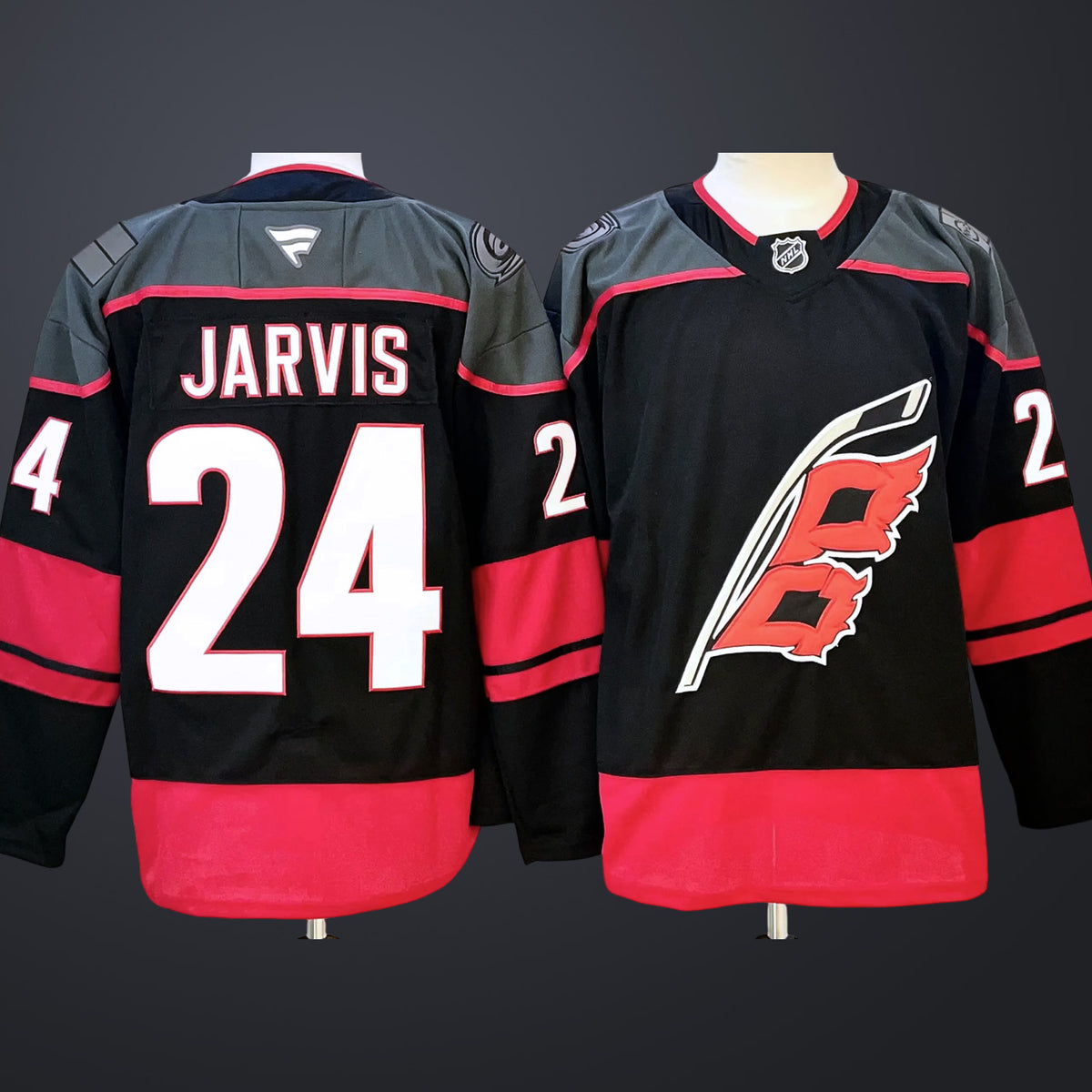 Men’s Carolina Hurricanes #24 Seth Jarvis Fanatics Black Home Breakaway Jersey