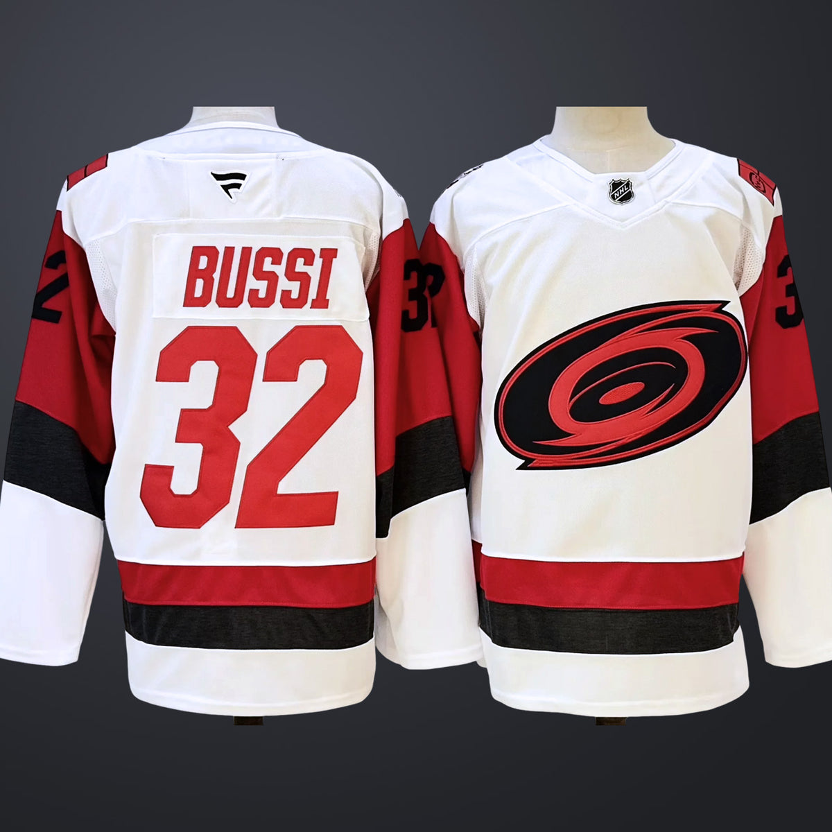 Men’s Carolina Hurricanes #32 BUSSI White Stitched Jersey