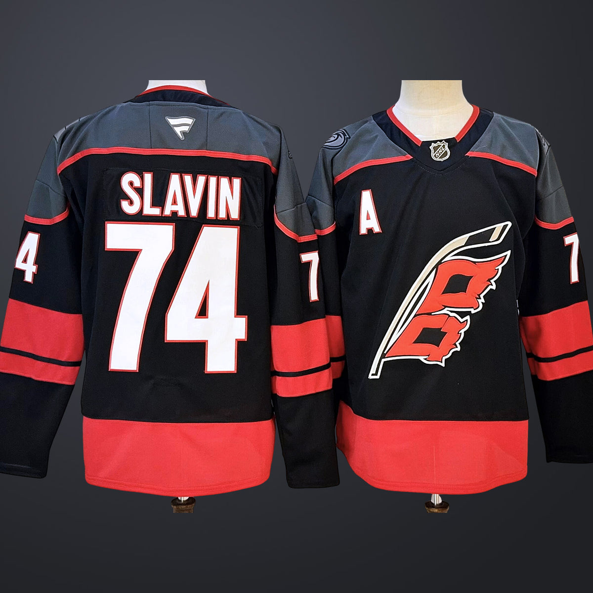Men’s Carolina Hurricanes #74 Slavin Fanatics Black Stitched Jersey