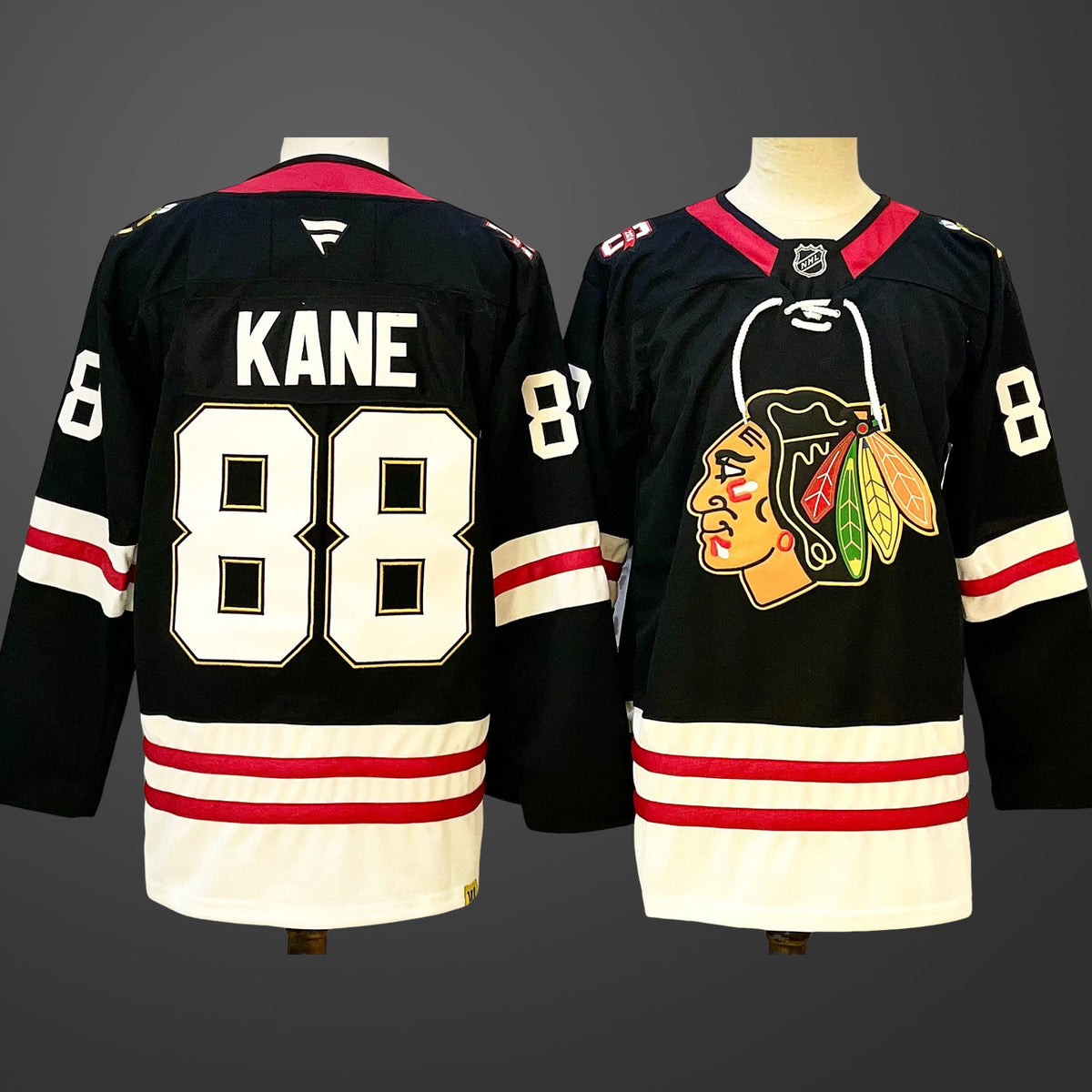 Men’s Chicago Blackhawks #88 Patrick Kane Centennial Stitched Hockey Jersey Black
