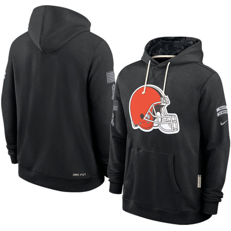 Men’s Cleveland Browns Nike Black 2026 Salute to Service Sideline Dri-FIT Pullover Hoodie