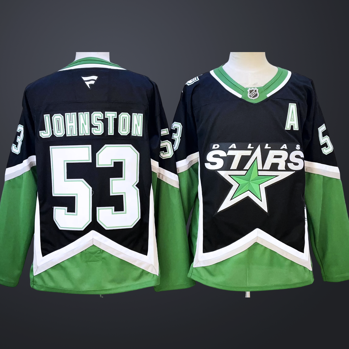 Men’s Dallas Stars #53 Wyatt Johnston Black 2025-26 With A Patch Alternate Stitched Jersey