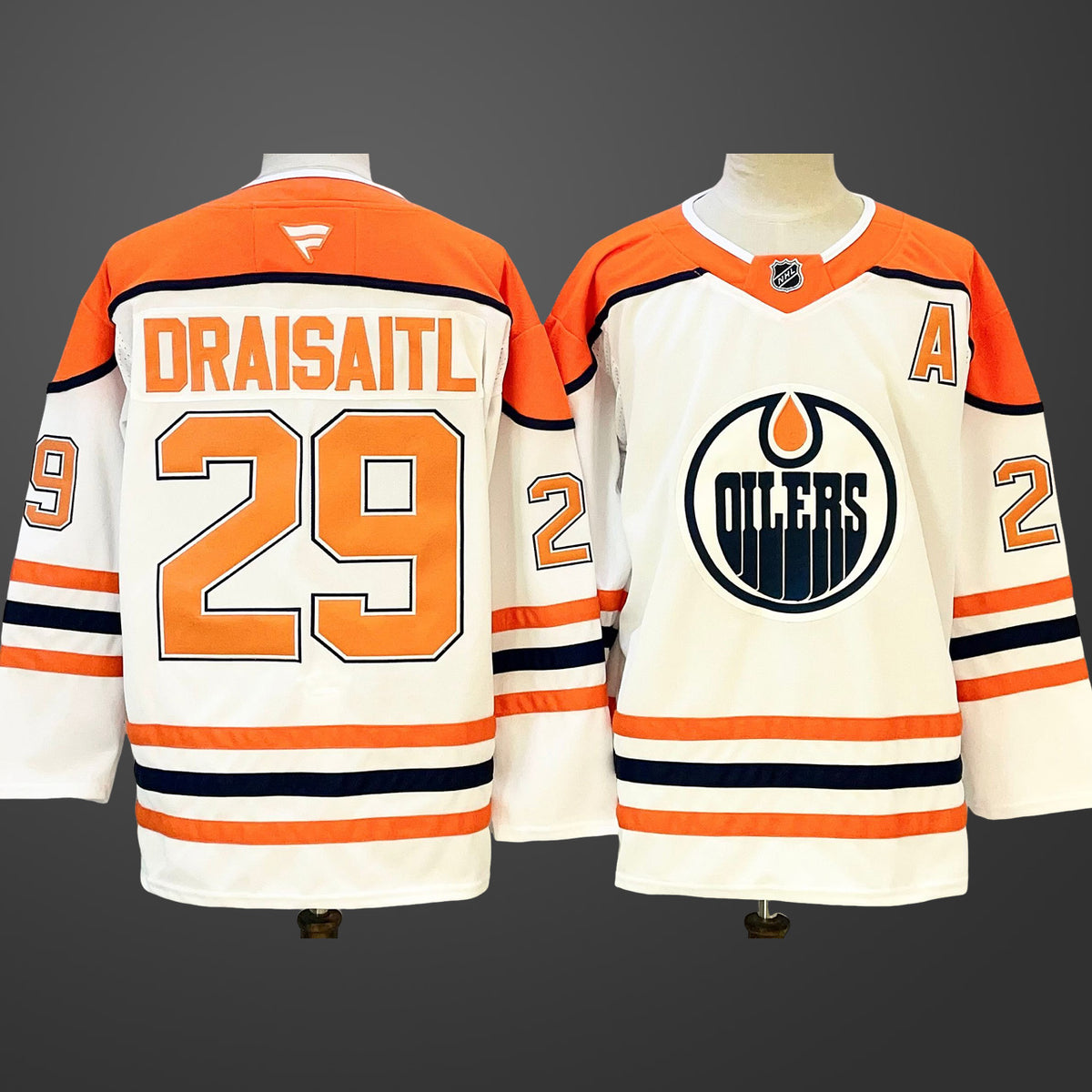 Men’s Edmonton Oilers #29 Leon Draisaitl A Patch Stitched Hockey