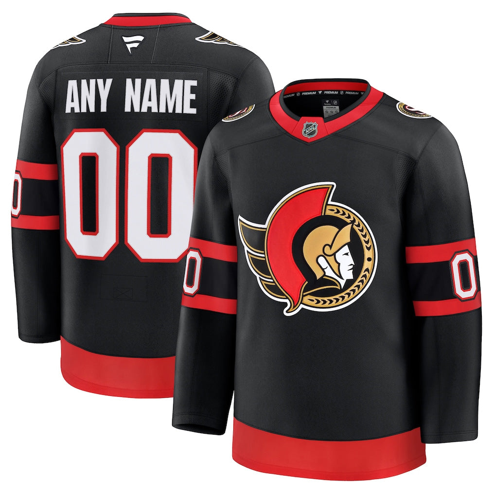 Men’s Fanatics Black Ottawa Senators Home Premium Custom Jersey