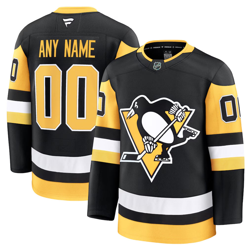 Men’s Fanatics Black Pittsburgh Penguins Home Premium Custom Jersey