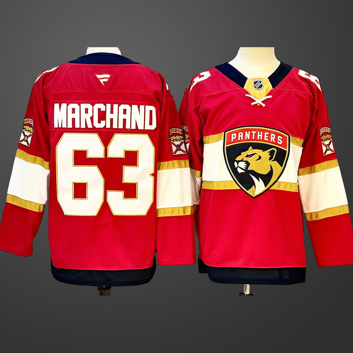 Men’s Florida Panthers Brad Marchand #63 Home Breakaway Jersey – Red