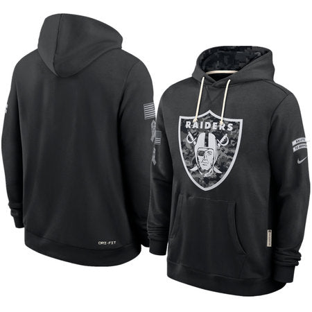Men’s Las Vegas Raiders Nike Black 2026 Salute to Service Sideline Dri-FIT Pullover Hoodie