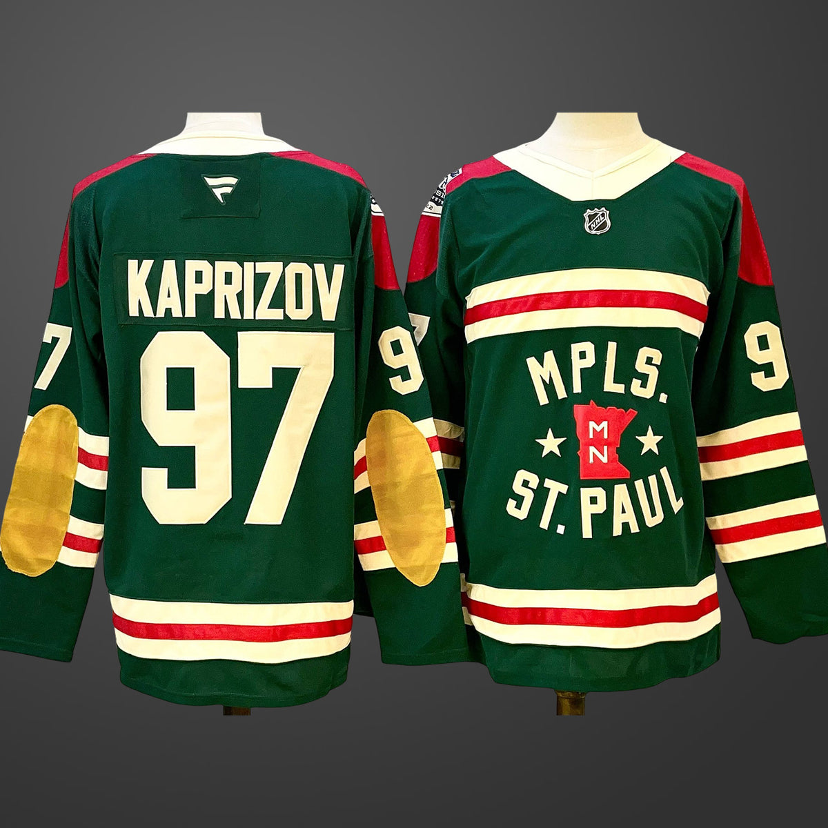 Men’s Minnesota Wild #97 Kirill Kaprizov Green 2024-25 Stitched Hockey Jersey