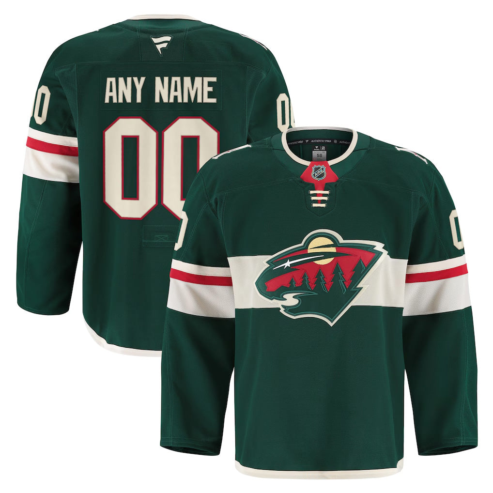 Men’s Minnesota Wild Fanatics Green Home Authentic Pro Custom Jersey