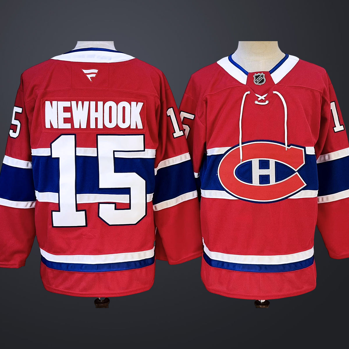 Men’s Montreal Canadiens #15 Newhook Home Stitched Jersey
