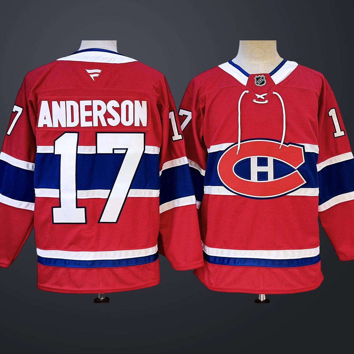 Men’s Montreal Canadiens #17 Anderson Home Stitched Jersey