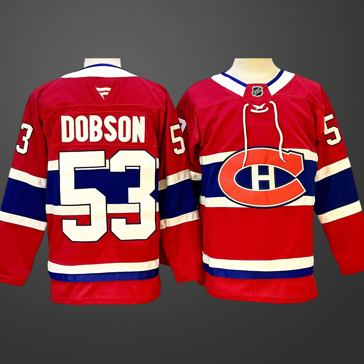 Men’s Montreal Canadiens #53 Noah Dobson Red 2024-25 Stitched Jersey