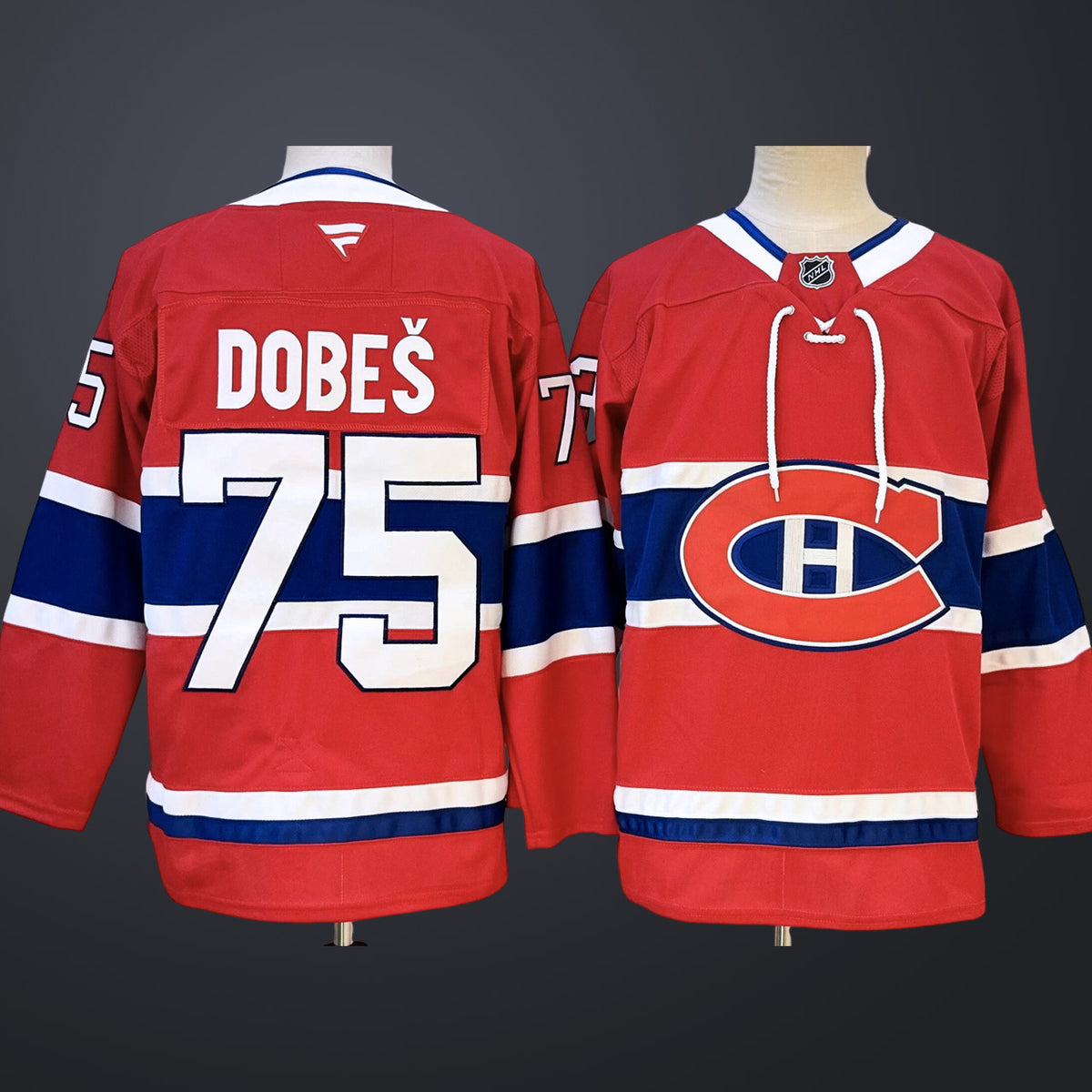 Men’s Montreal Canadiens #75 Jakub Dobes Home Stitched Jersey