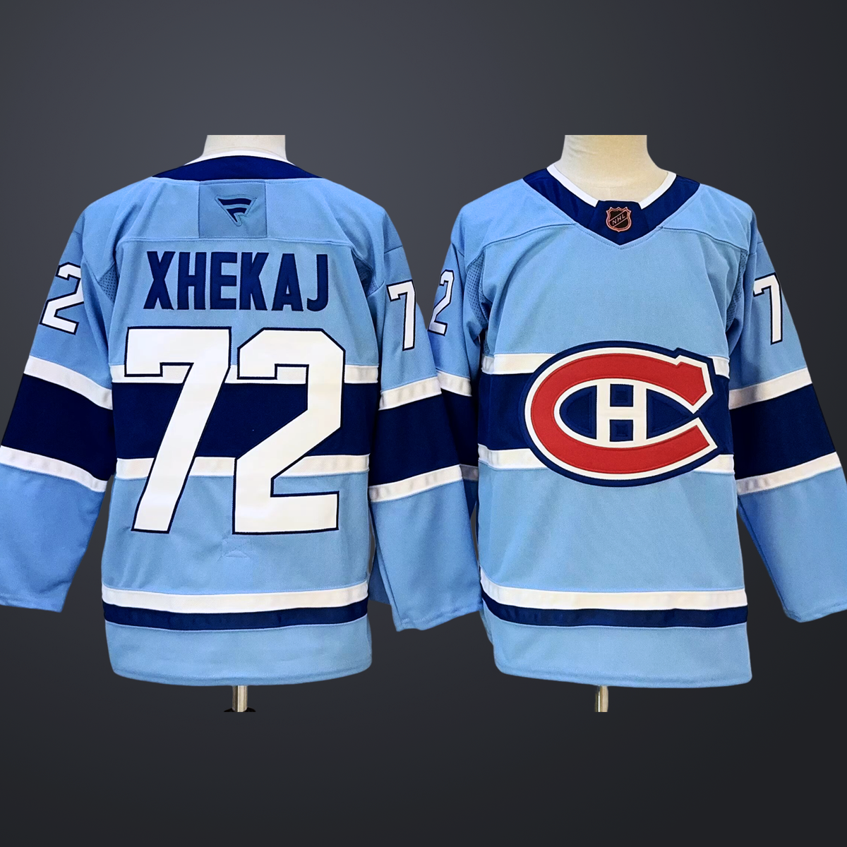 Men’s Montreal Canadiens Blue #72 Arber Xhekaj Stitched Jersey