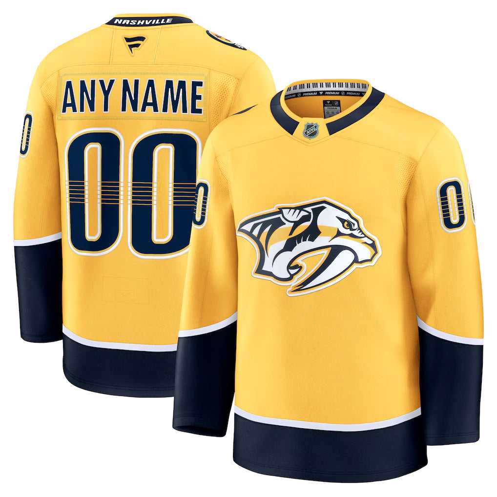 Men’s Nashville Predators Fanatics Gold Home Premium Custom Jersey