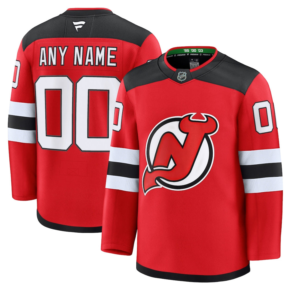 Men’s New Jersey Devils Fanatics Red Home Premium Custom Jersey