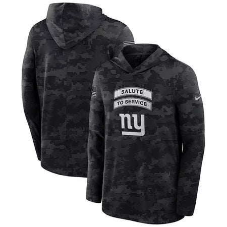 Men’s New York Giants Black 2026 Salute to Service Sideline Lightweight Dri-FIT Long Sleeve Top Hoodie