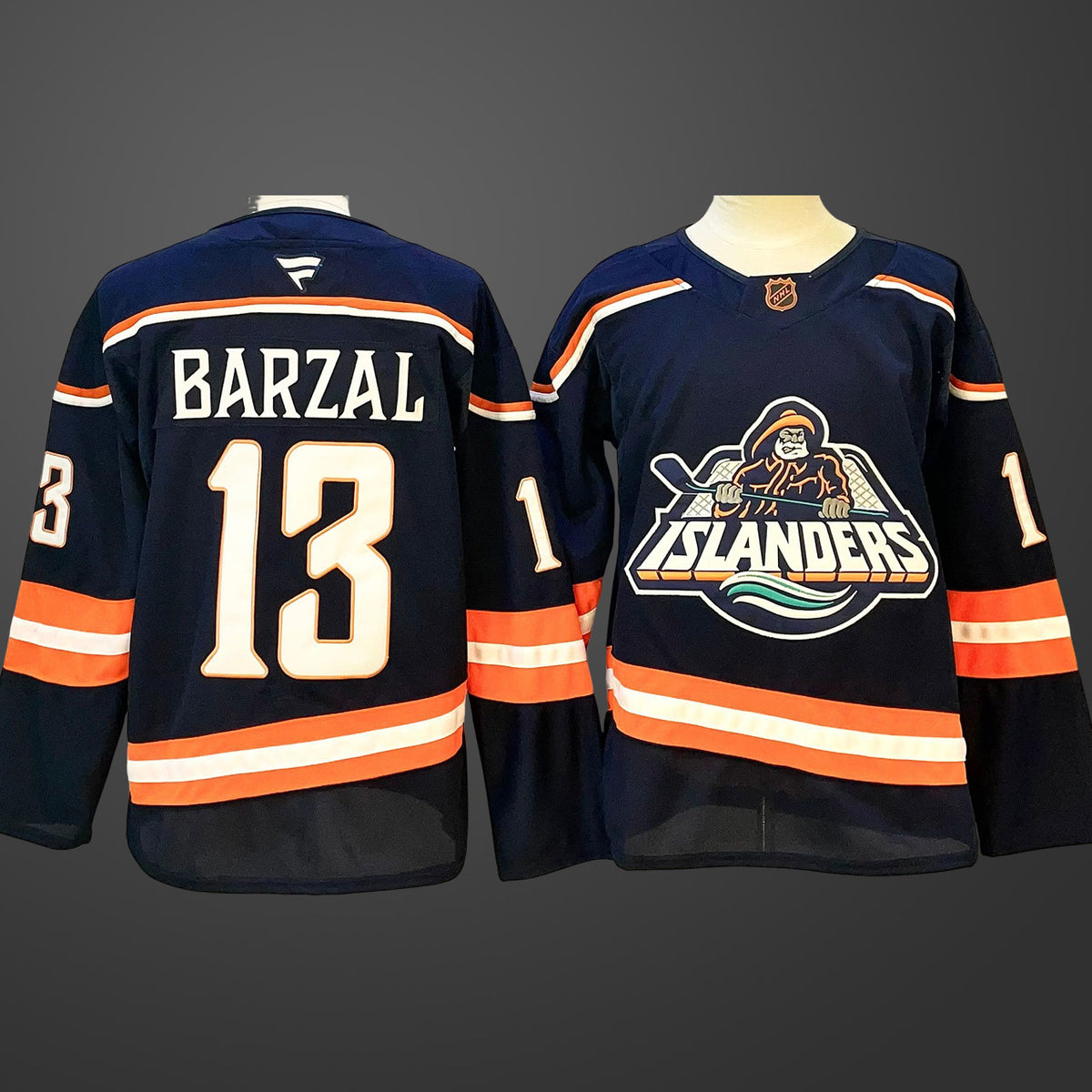 Men’s New York Islanders #13 Mathew Barzal Navy 2024-25 Stitched Hockey Jersey