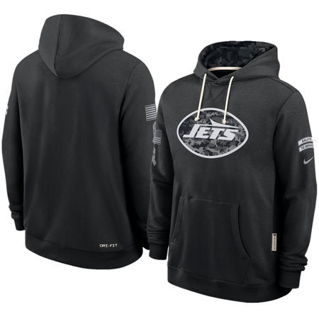 Men’s New York Jets Nike Black 2026 Salute to Service Sideline Dri-FIT Pullover Hoodie
