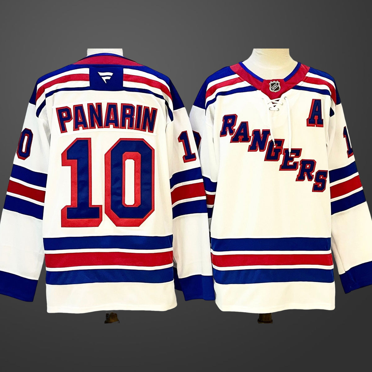 Men’s New York Rangers #10 Artemi Panarin White With A Patch 2024-25 Away Stitched Jersey