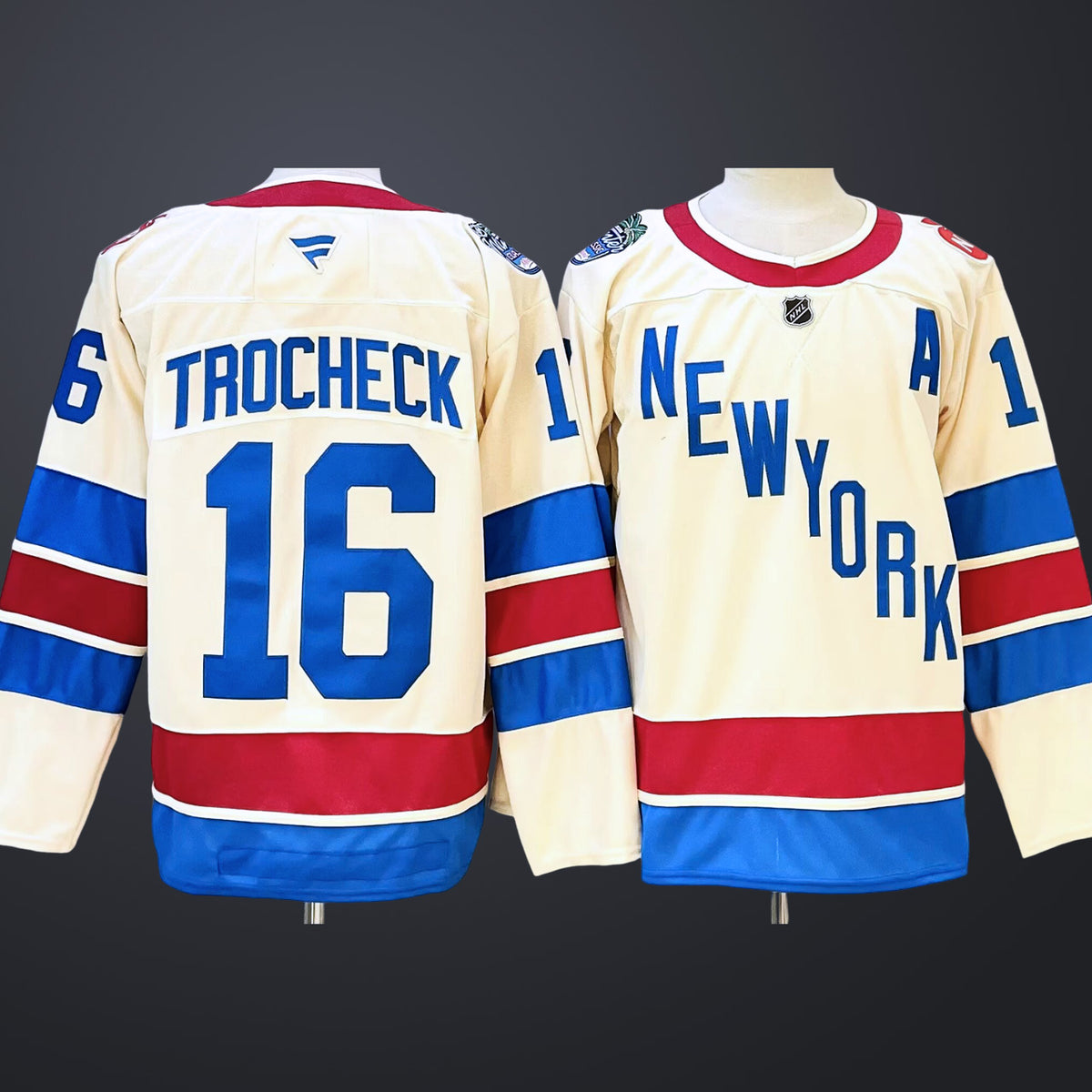 Men’s New York Rangers #16 TROCHECK Beige 2026 Winter Classic Jersey
