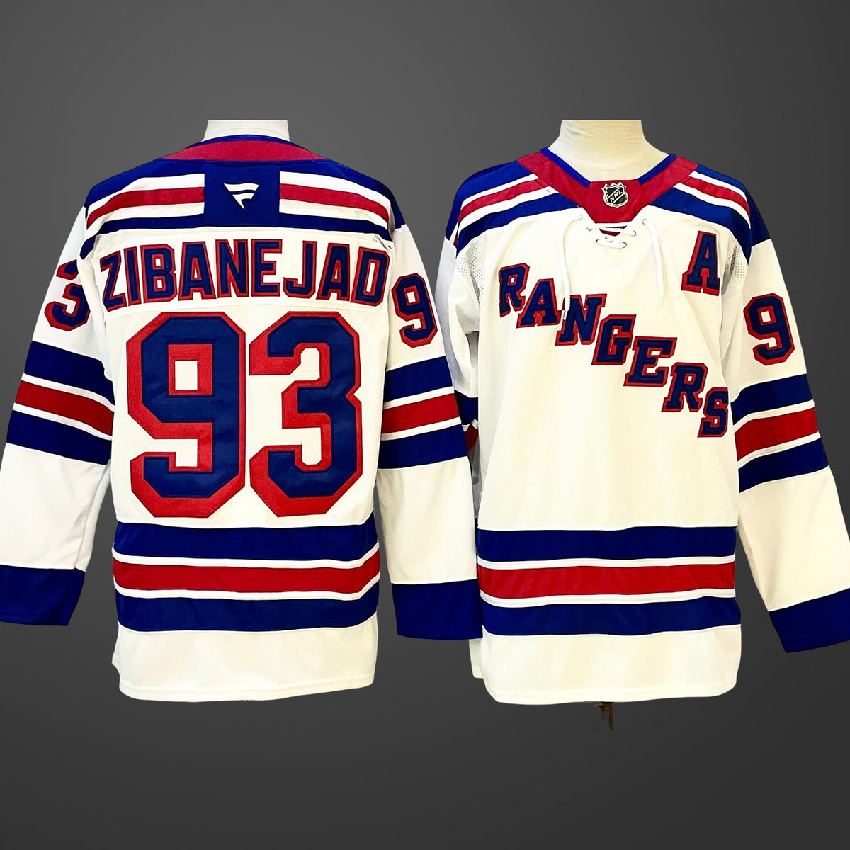 Men’s New York Rangers #93 Mika Zibanejad White With A Patch 2024-25 Away Stitched Jersey