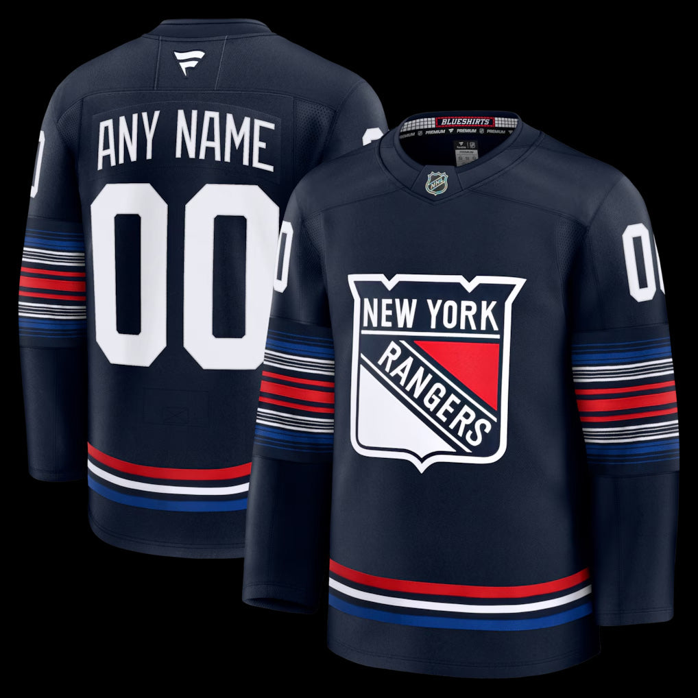 Men’s New York Rangers Fanatics Navy Alternate Premium Custom Jersey