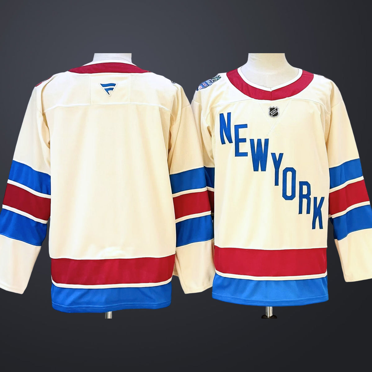 Men’s New York Rangers Team Blank Fanatics Beige 2026 NHL Winter Classic Premium Jersey