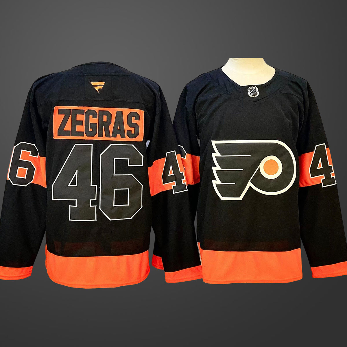 Men’s Philadelphia Flyers #46 Trevor Zegras Black 2024 Stitched Jersey