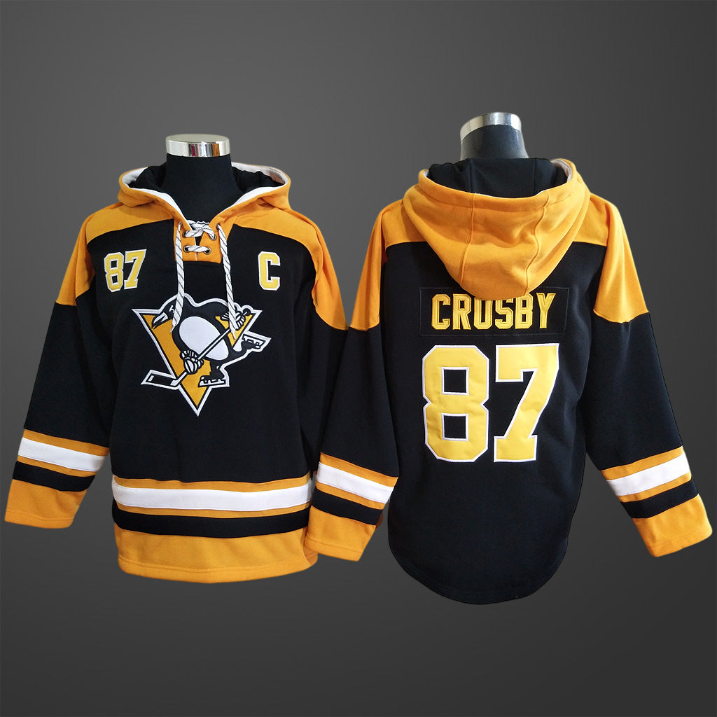 Men’s Pittsburgh Penguins #87 Sidney Crosby Stitched Hoodie