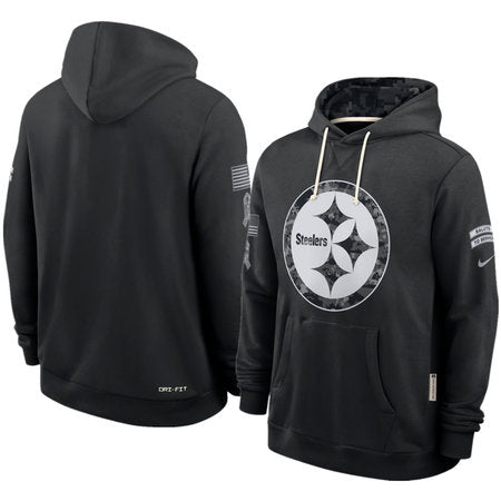 Men’s Pittsburgh Steelers Nike Black 2026 Salute to Service Sideline Dri-FIT Pullover Hoodie