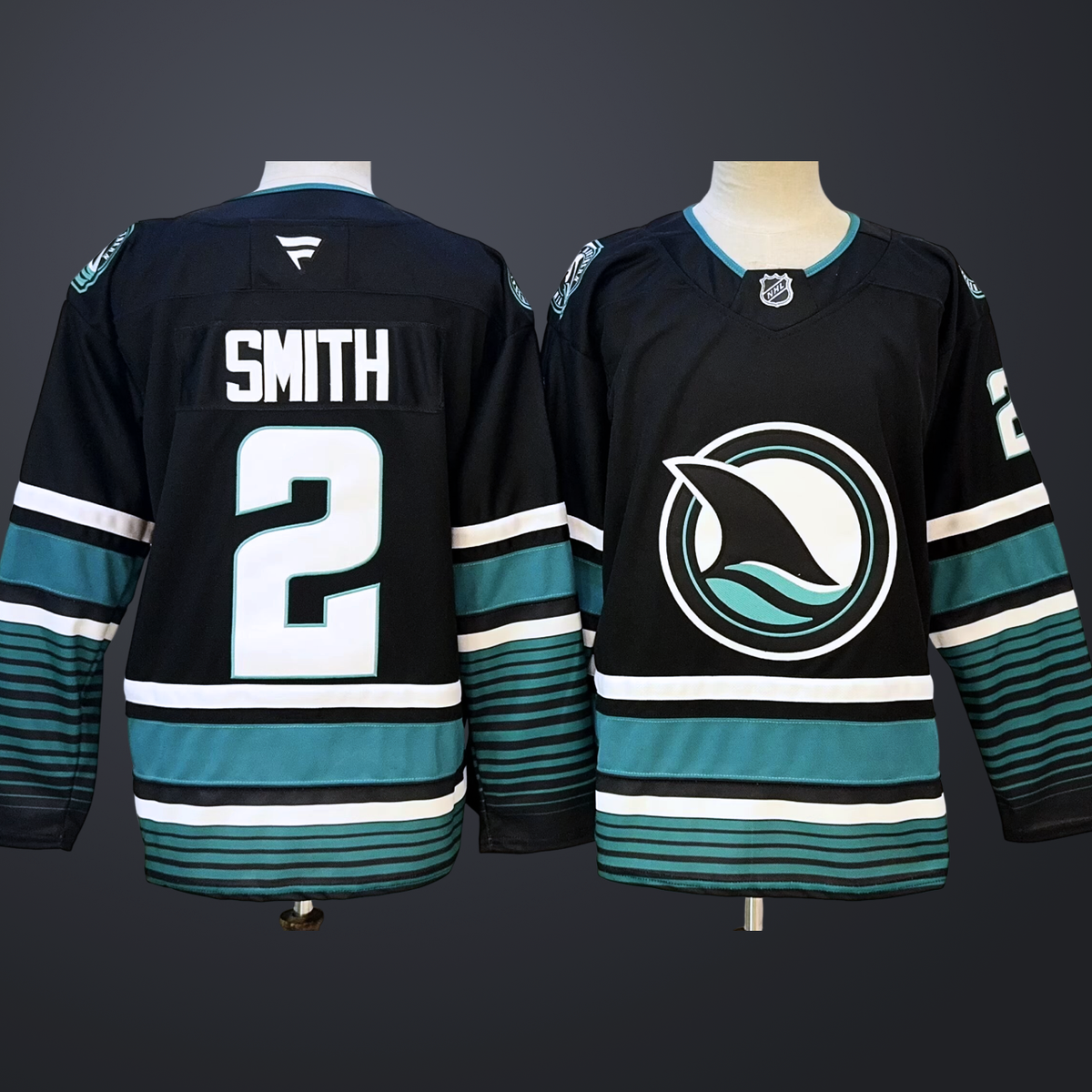 Men’s San Jose Sharks #2 Will Smith Black Alternate Stitched Hockey Jersey