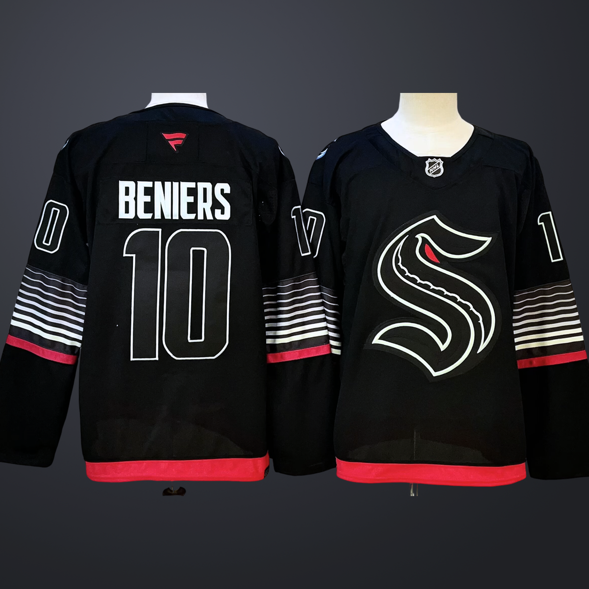 Men’s Seattle Kraken #10 Matty Beniers Black 2026 Alternate Stitched Hockey Jersey