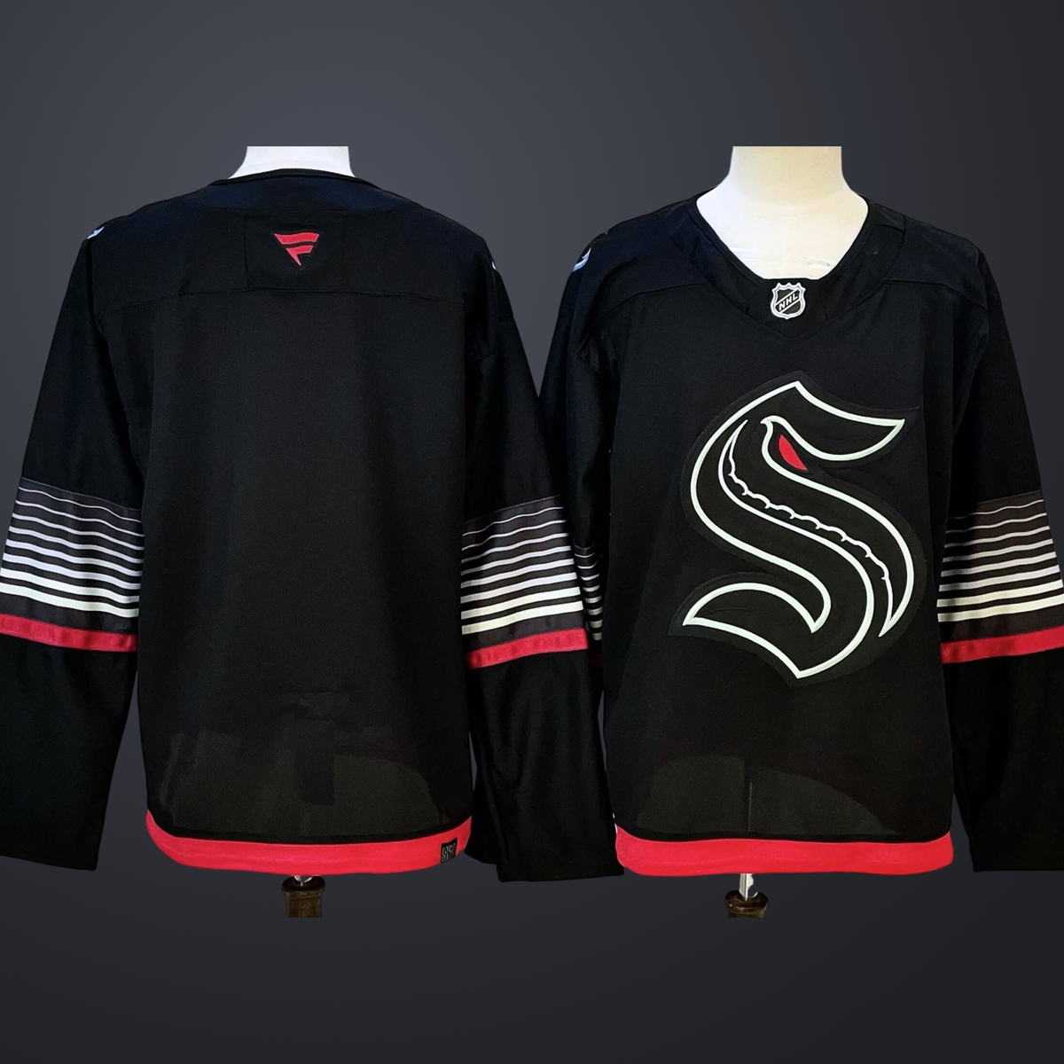 Men’s Seattle Kraken Blank Black Alternate Stitched Hockey Jersey