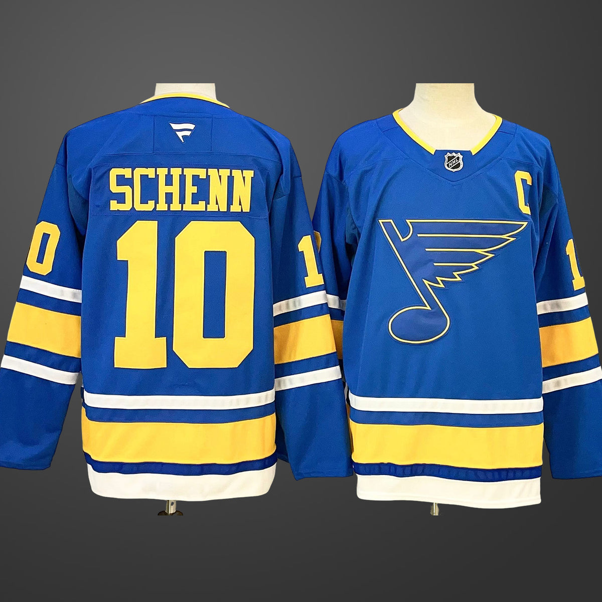 Men’s St. Louis Blues #10 Brayden Schenn Blue 2025 With C Patch Stitched Hockey Jersey