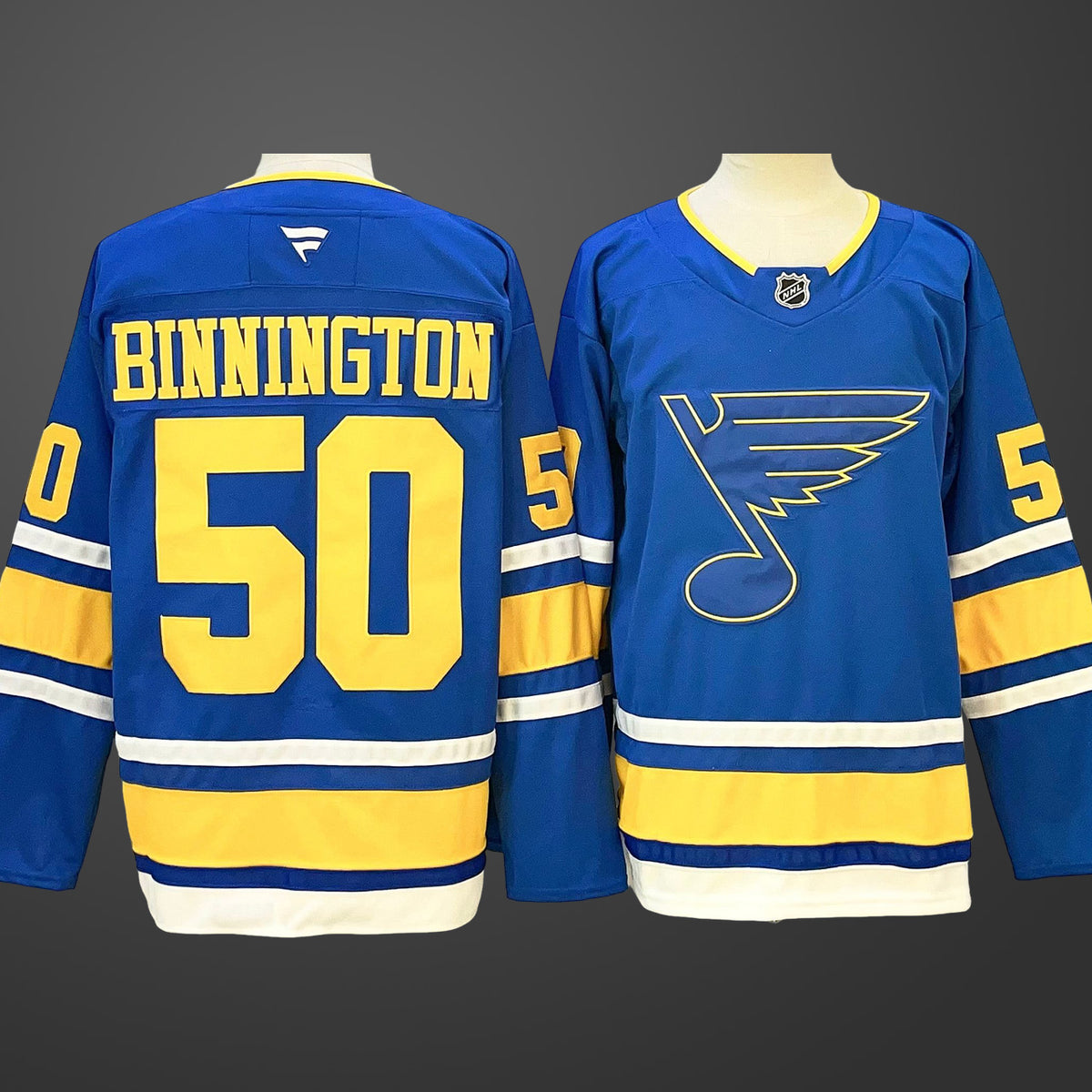 Men’s St. Louis Blues #50 Jordan Binnington Blue 2025 Stitched Hockey Jersey