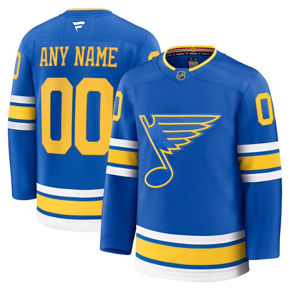 Men’s St. Louis Blues Fanatics Blue Home Premium Custom Jersey