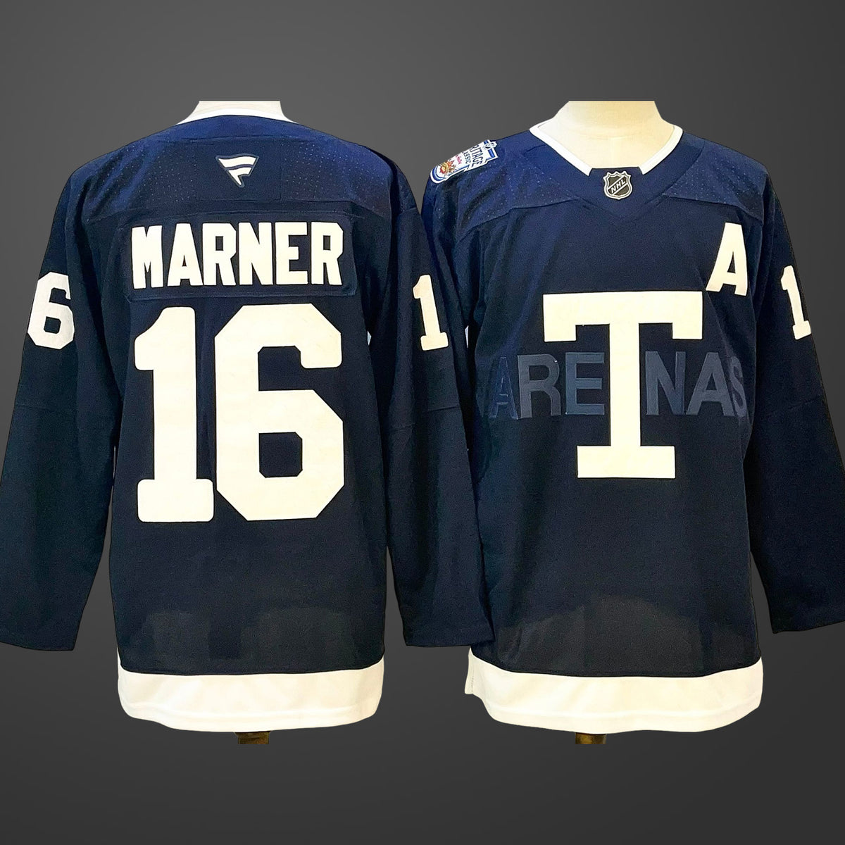 Men’s Toronto Maple Leafs #16 Mitchell Marner Navy 2024-25 With A Patch Stitched Jersey