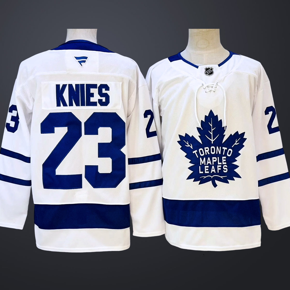 Men’s Toronto Maple Leafs #23 KNIES White Stitched Jersey