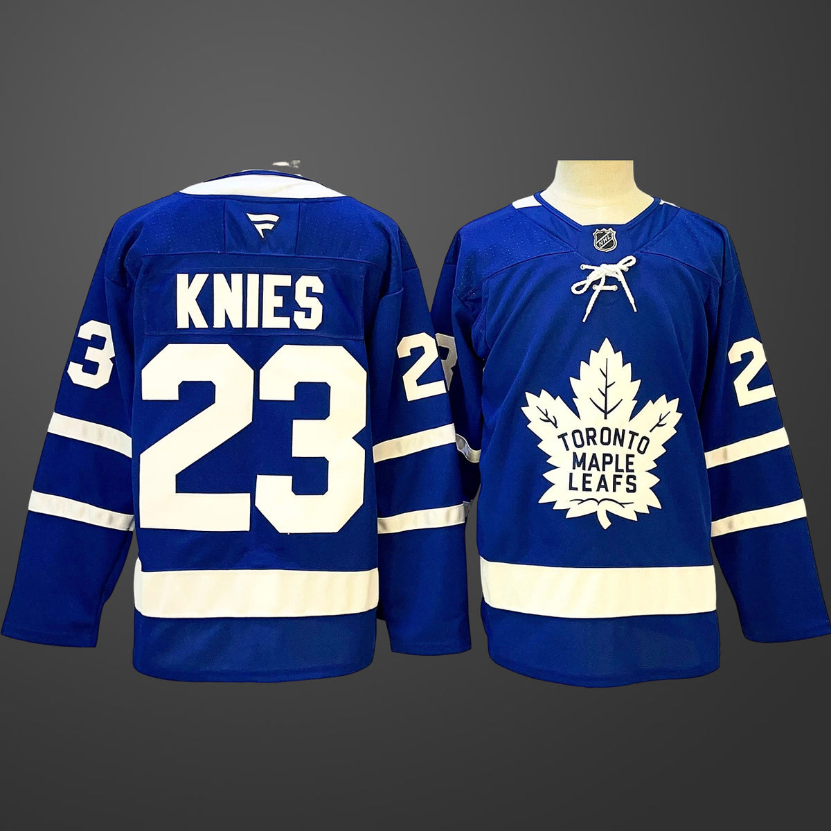 Men’s Toronto Maple Leafs #23 Matthew Knies Home Breakaway Jersey – Blue