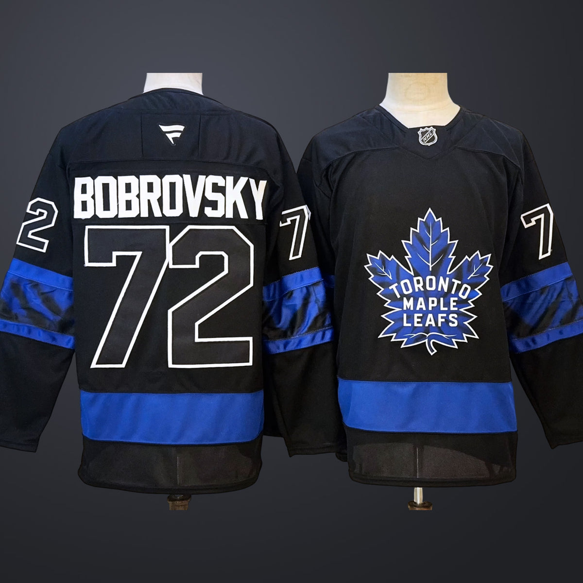 Men’s Toronto Maple Leafs #72 Sergei Bobrovsky Black Stitched Jersey