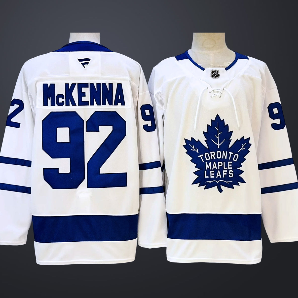 Men’s Toronto Maple Leafs #92 Gavin McKENNA White Stitched Jersey